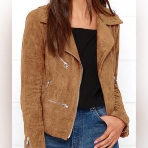 Suede with Love Tan Suede Moto Jacket